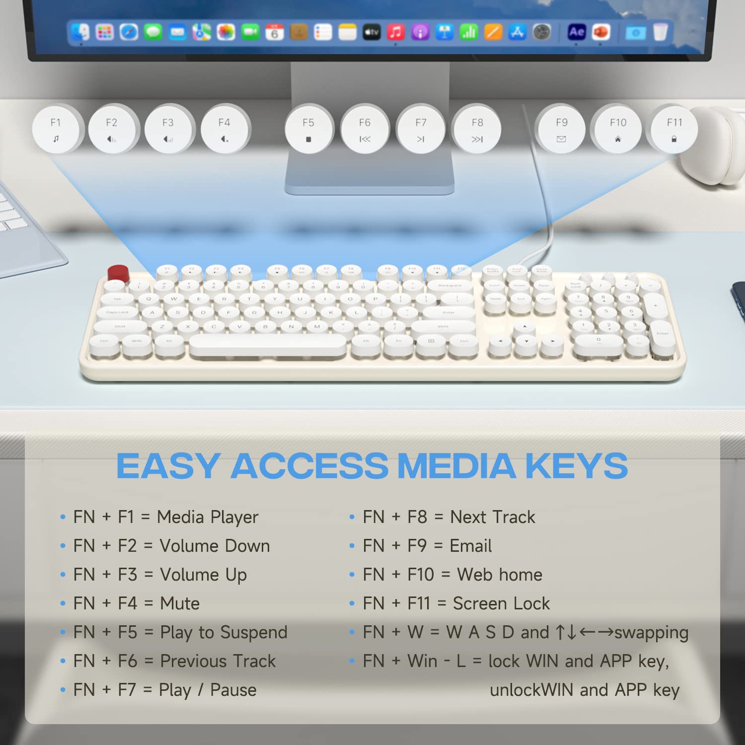 Mua Atelus USB Wired Computer Keyboard - Retro Typewriter Keyboard ...