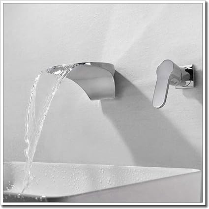 JINGRU Grifo,Grifo para Lavabo,Luz LED montada en la Pared Grifo del