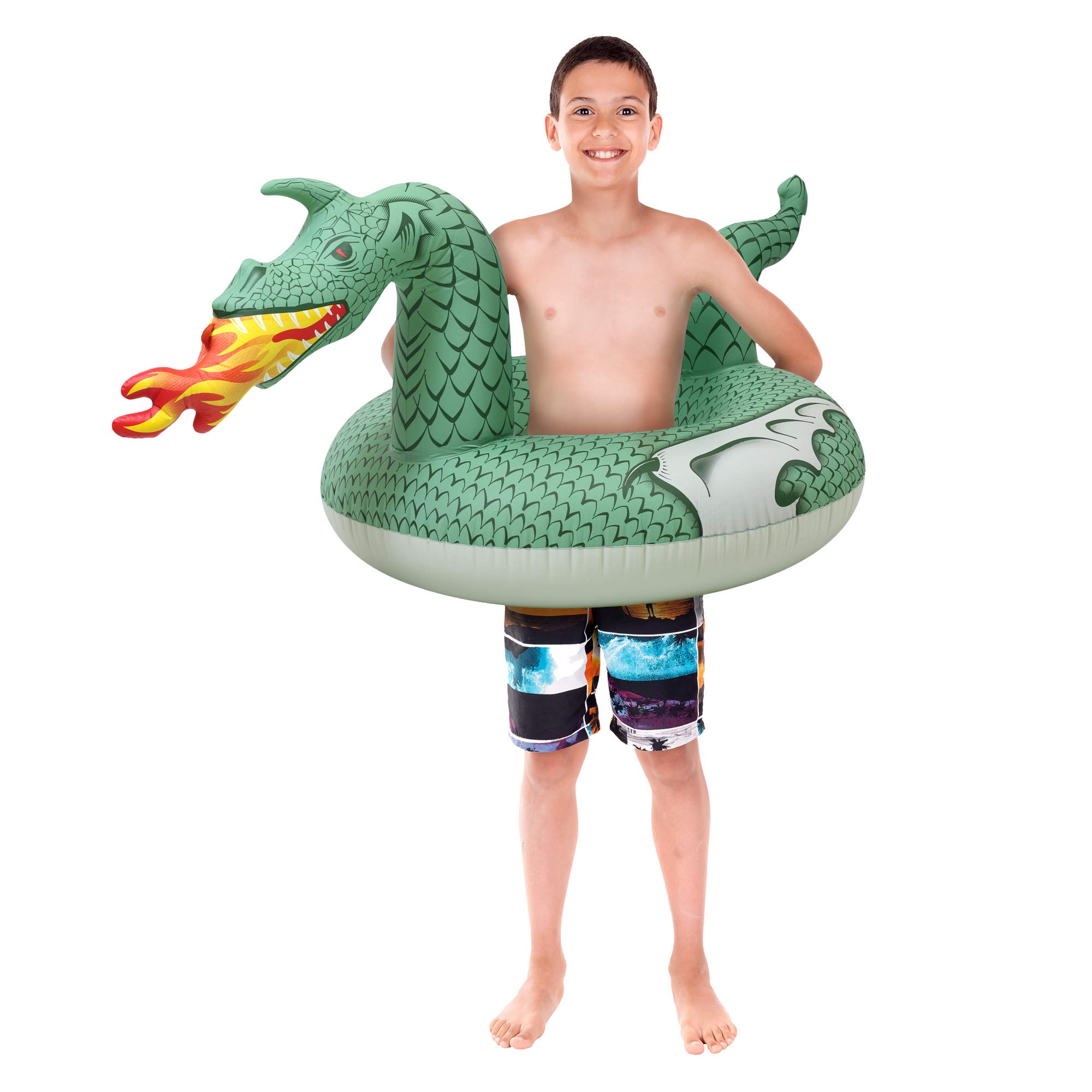 Photo 1 of GoFloats Dragon Party Tube Inflatable Rafts - Choose From Fire Dragon and Ice Dragon, Pool Floats for Adults and Kids
