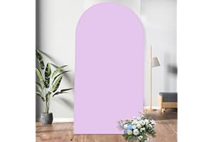ZPIGTOOR Spandex Fitted Arch Backdrop Cover Chiara Backdrop Cover,2-Sided Wedding Arch Cover for Wedding Ceremony Birthday Party Baby Shower Banquet Decoration(4 x 7.2 ft, Lavender)