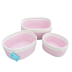 OrganiHaus Set of 3 Pink Baskets for Organizing