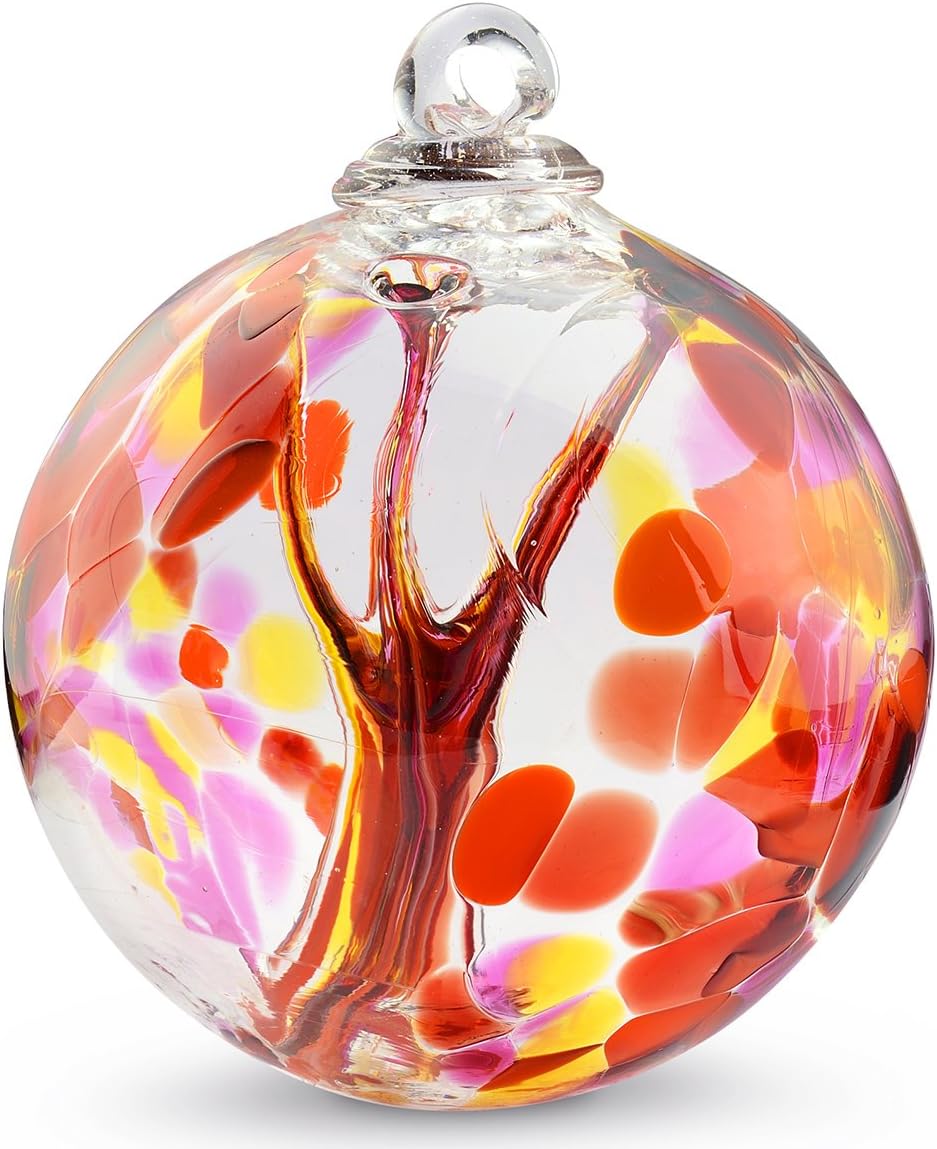 Witch Ball 6"-"Coral by Iron Art Glass Designs