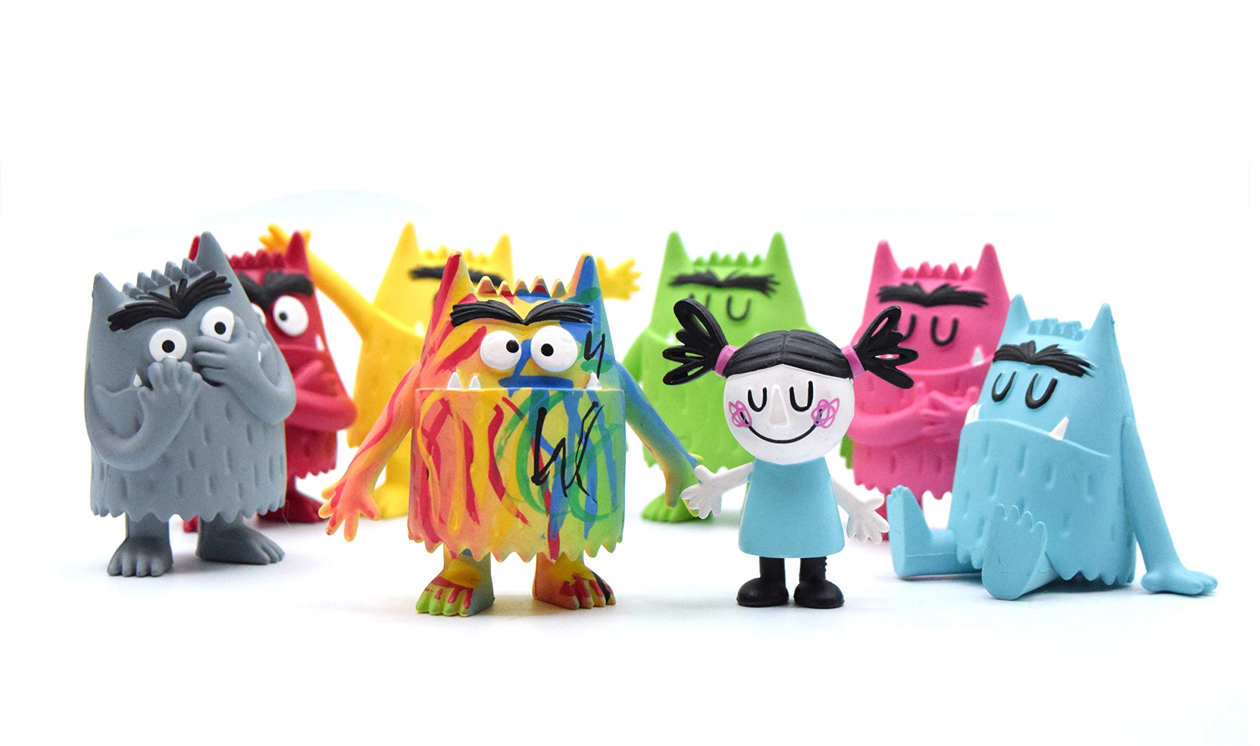 Comansi, The Colour Monster Figures, Set The Colour Monster Toys, 8 Pieces (Confused, Sad, Angry, Scared, Happiness, Calm, Love and Nuna), Designed to Help Young Children Manage their Emotions