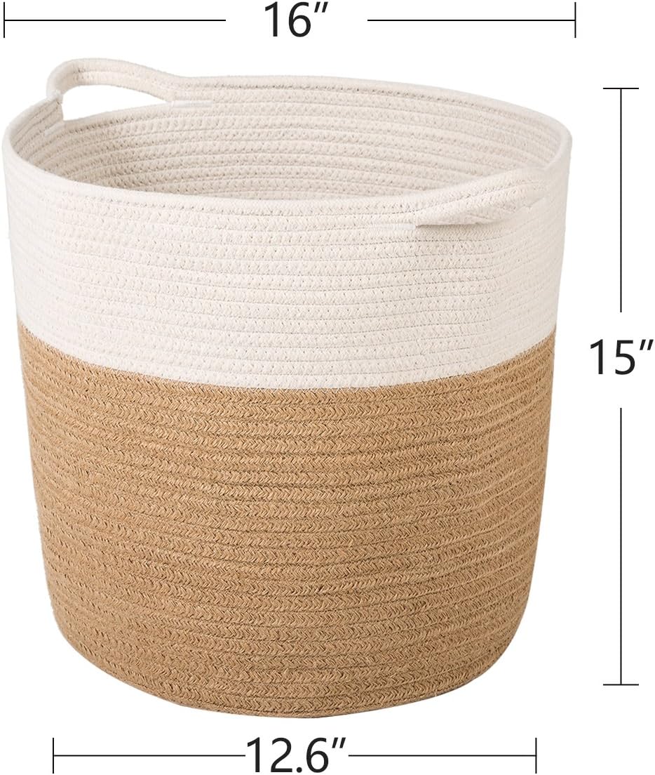 Goodpick Cotton Rope Storage Basket Jute Basket Woven Planter Basket
