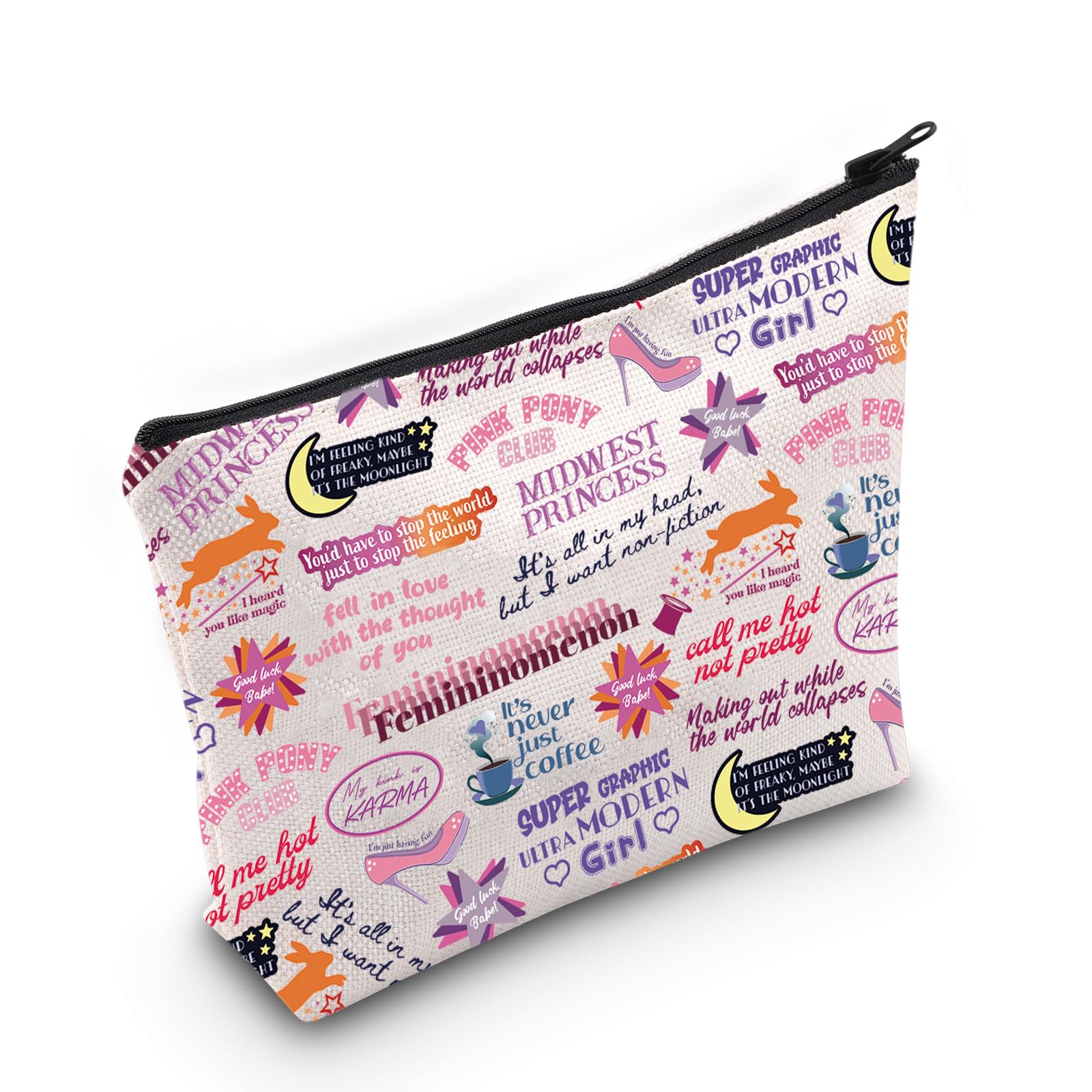 TOBGBE Midwest Princess Gifts Singer Music Inspired Zipper Makeup Bag Country Cowgirl Gift Singer Fans Gifts (MB, Just Coffee-PY1)