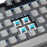 MageGee 75% Mechanical Keyboard Blue Switch 87 Keys TKL Backlit Grey/Black view 2