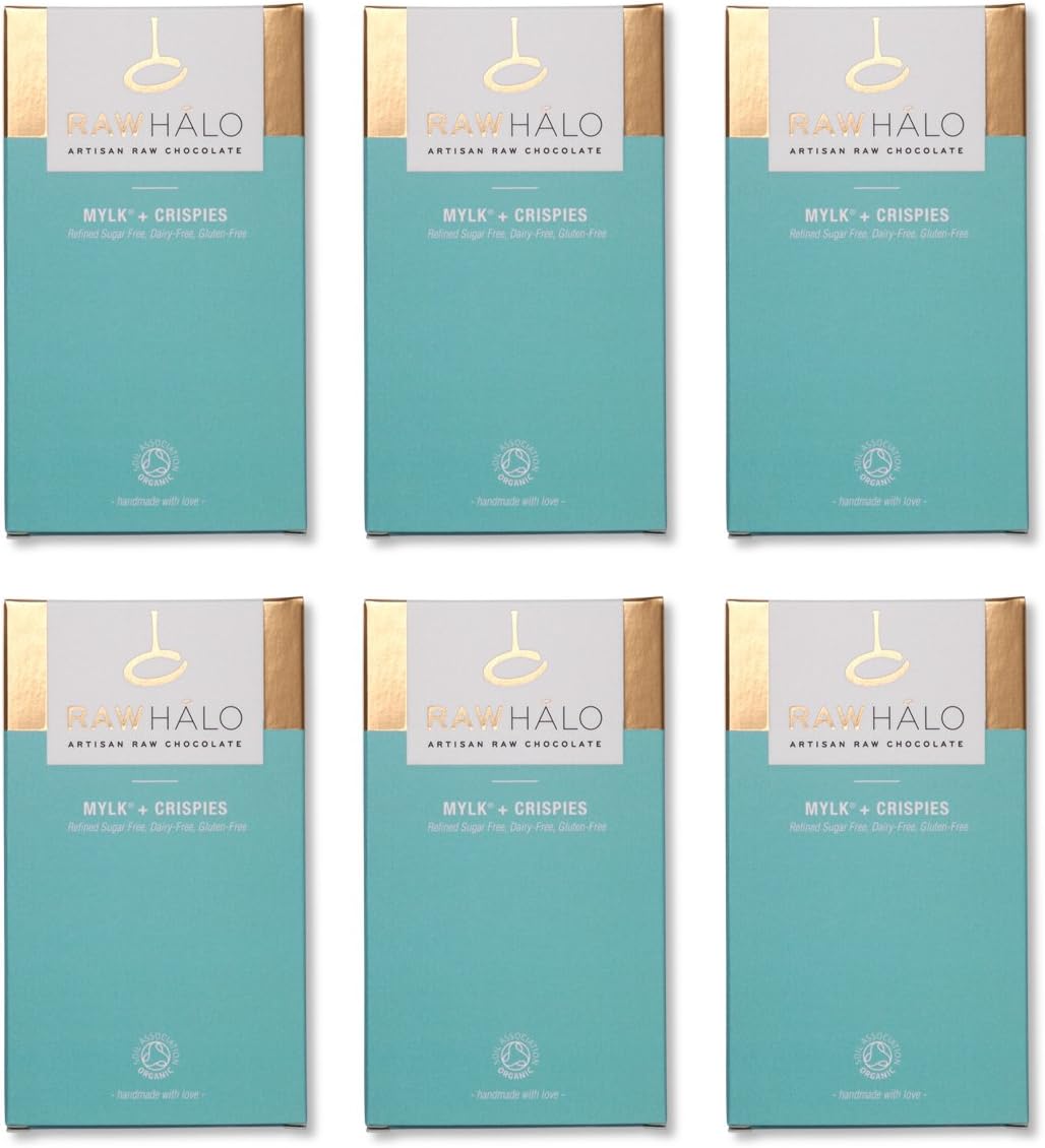 Raw Halo Mylk + Crispies Organic Raw Chocolate Bar, 35g (Pack of 6)