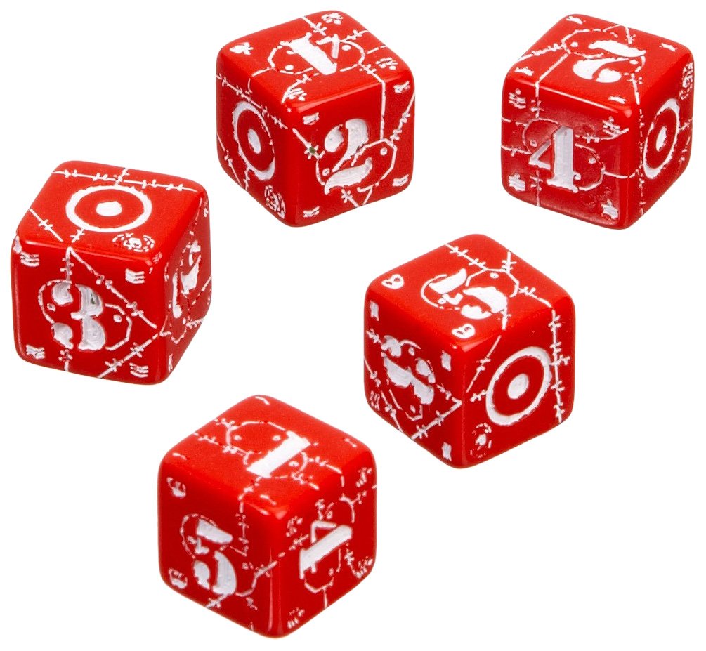 United K. Battle Dice: Red/White (10)