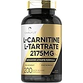Carlyle L Carnitine Tartrate 2175mg | 200 Capsules | Advanced Athlete Formula | Workout Supplement | As L-Carnitine L-Tartrate | Non-GMO, Gluten Free