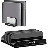JARLINK Adjustable Vertical Laptop Stand, Desktop Stand Adjustable Laptop Holder with 2 Slots (up to 17.3 inches), Compatible