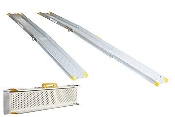 JWS 2017 Rampe Längenverschiebbar Rollstuhlrampe Klapprampe Teleskoprampe 2,43 m Alu