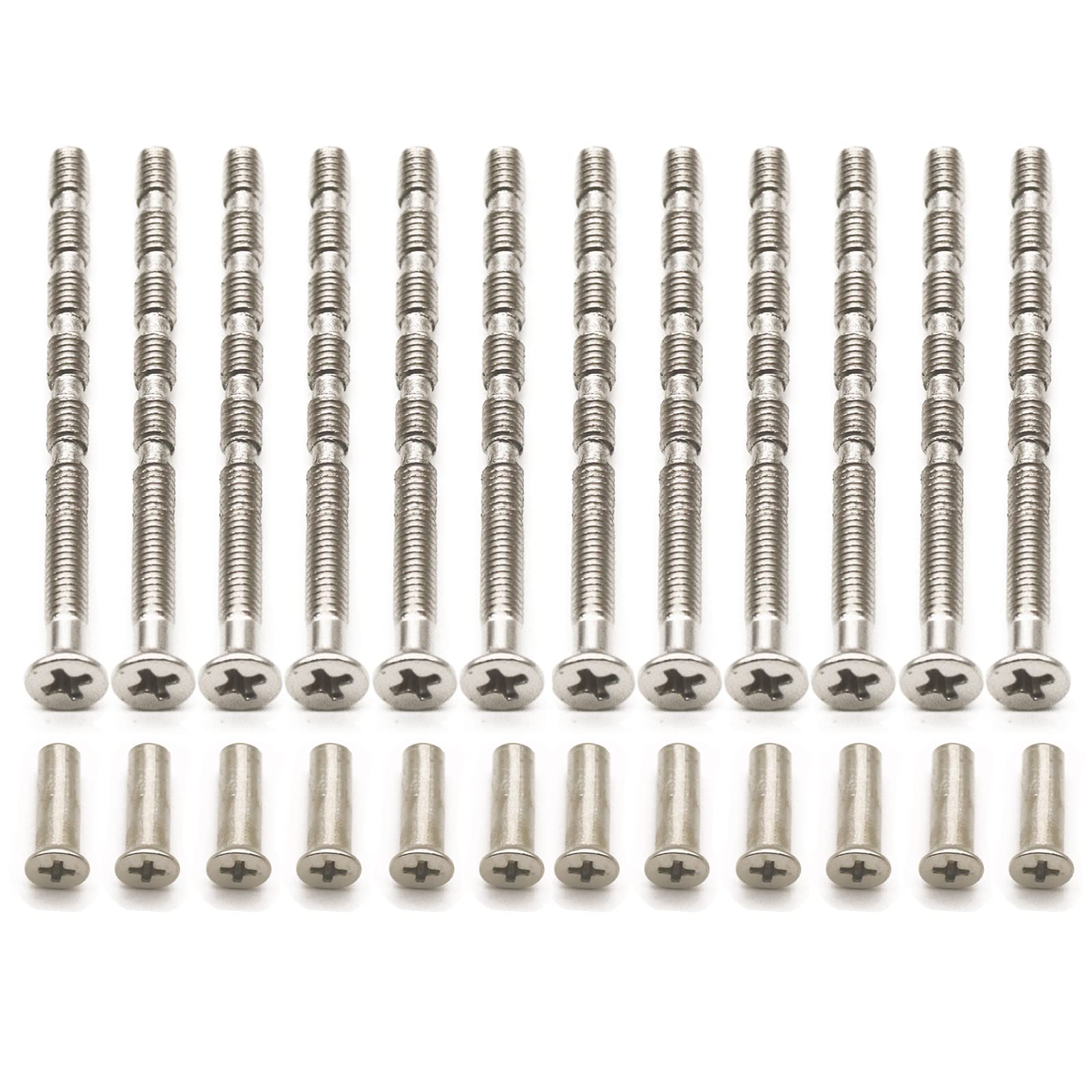 48pcs Door Handle Screws M4 Door Handle Fixing Screws,Chrome Door Handle Bolt Through Fixings, Widely Used for Furniture Escutcheons Cabinet Drawers