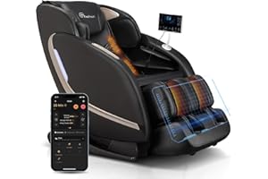 EASPEARL 2025 Massage Chair, 4D Full Body Zero Gravity Massage Chairs with APP, SL Track Shiatsu Stretch Massage Recliner Chair with Electric Footrest, Heat, Foot Rollers, Body Scan(Black)