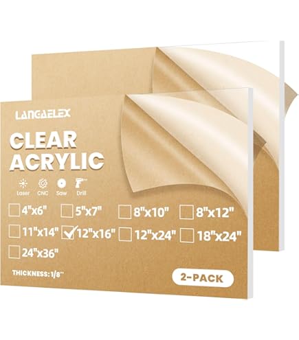 Clear Acrylic Rigid Square Tube - 2-1/4" ID X 2-1/2" OD X 12" L, Pack Of 2, Shatter Resistant
