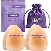 love & nuuna Adhesive & Non-Adhesive Nipple Covers Two Pairs - Sticky & Grippy Nipple Cakes - Reusable & Waterproof Pasties