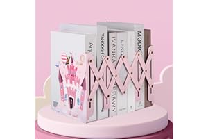 Honagu Adjustable Book Ends, Bookends, Metal Book Ends for Shelves, Bookends for Heavy Books, Desk Book Organizer for Home, O