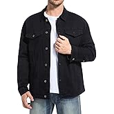 FASHIONSPARK Men’s Rugged Wear Button Down Denim Jacket Fashion, Classic Long Sleeve Jean Jacket
