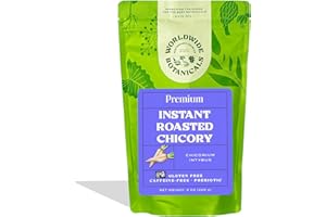 Worldwide Botanicals Instant Chicory Root, 114 servings – Caffeine-free Coffee Alternative - Blend Instant Chicory with Coffee, Prebiotic, Acid-Free, Kosher, Gluten-Free – 8 ounces