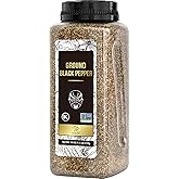 Soeos Table Ground Black Pepper, 18 oz (510g) Non-GMO, Freshly Peppercorn Powder Bulk, Packed to Keep Peppers Fresh, Ready to Use Peppercorns for Refill, Regular