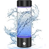 Bntuk Hydrogen Water Bottle, Portable Rechargeable Hydrogen Water Bottle Generator for Home Travel Office Exercise, Black