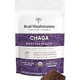 Real Mushrooms Chaga Mushroom Powder – Organic Chaga Extract from Fruiting Body – for Wellness & Energy Support – Vegan, Non-GMO, 150 Servings – Mushroom Supplement for Daily Use