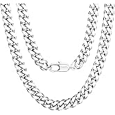 Amzberry 925 Silver Chain for Men 5mm/7mm/9mm Cuban Link Chain Necklace Mens Jewelry Gifts
