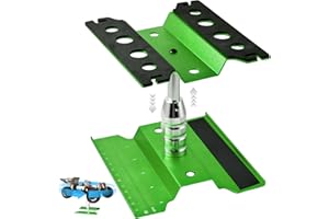 RCTHJIA Rc Car Stand with Lit Lower Adjustable & 360'Rotatable, Rc Stand Repair Station with Shock Holder for TraxxasTRX4 Arrma Losi Axial Hsp Hbx Mix Wltoys, Wrenching On 1/8 1/10 1/12 1/14 Rc Rig Green