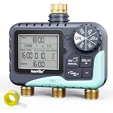RAINPOINT 2027 V2 Upgrade 3 Zone Water Timer, Solid Brass Inlet &amp; Outlet, IP65 Waterproof, 3 Independent Schedules, Rain Delay, Manual &amp; Automatic Irrigation for Garden Yard Lawn Greenhouse
