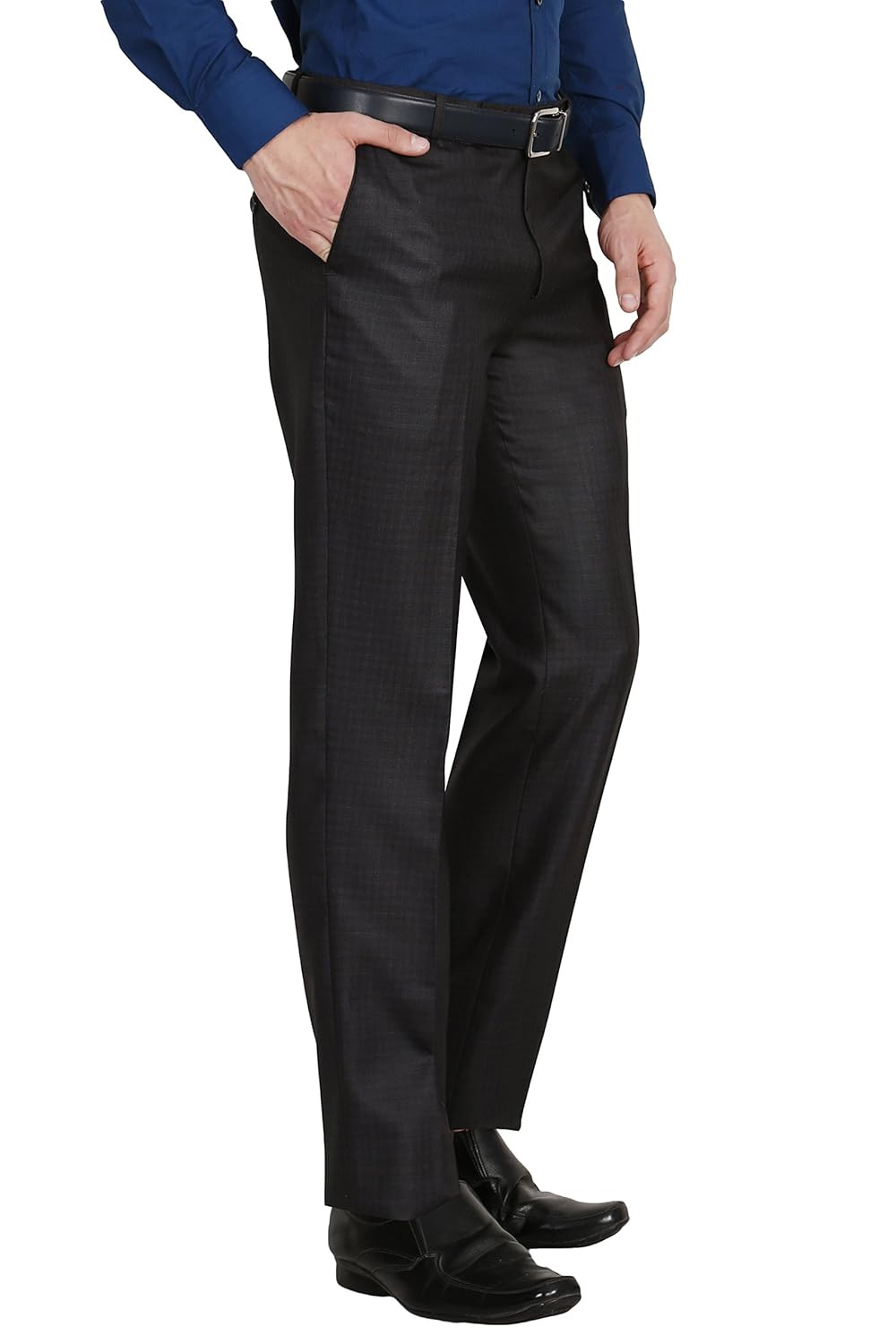 mchenry men's regular fit checkered formal trousers