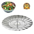 BangShou Food Steamer Basket Stainless Steel Vegetable Steamer Insert Expandable to Fit Various Size Saucepan Instant Pot Pressure Cooker 9"