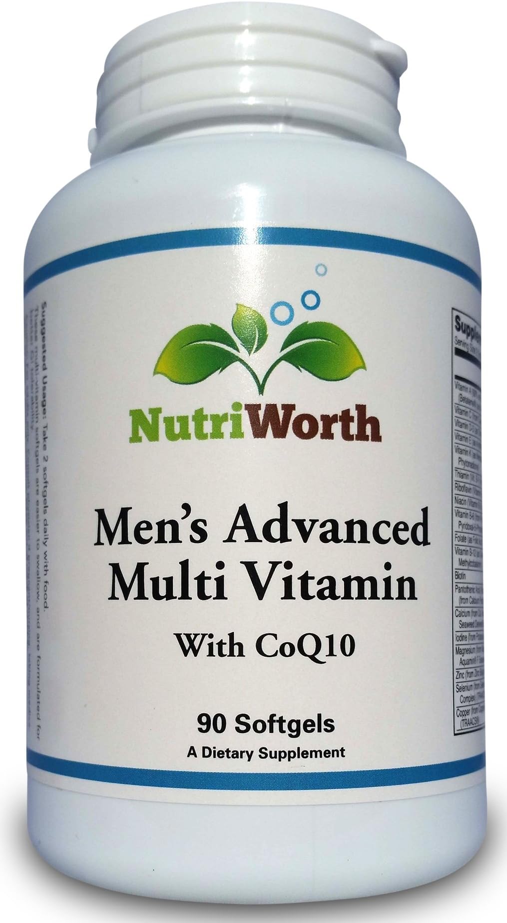 NutriWorth Advanced Men’s Multivitamin with CoQ10. 90 Liquid Gel Tabs