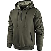 Leidowei Men's Hoodies Casual Pullover Hooded Sweatshirt Long Sleeve Quarter Zip Hoody Tops With Kangaroo Pocket