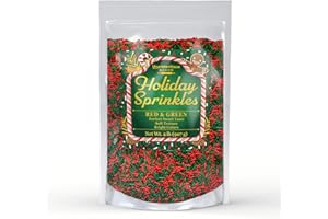 Unpretentious Holiday Sprinkles (2 lb), Gluten Free, Red & Green Christmas Sprinkles, Jimmies