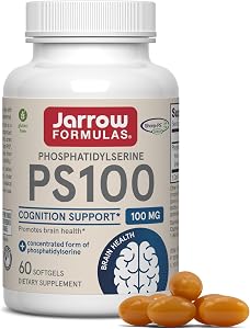 Jarrow PS100 100mg, Brain Health & Cognitive Function Support, 60 Softgels | 100mg Phosphatidylserine, Supports Cognitive Fun