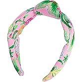 Lilly Pulitzer Pink Top Knot Headband for Women, Colorful Knotted Headband, Cute Hair Accessories for Women & Girls, Via Amore Spritzer