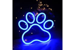 Dog Cat Paw Neon Sign Paw Print Neon Sign Dimmable Neon Light for Pet Shop Pet Clinic Bedroom Wall Decor USB Powered Neon Lig