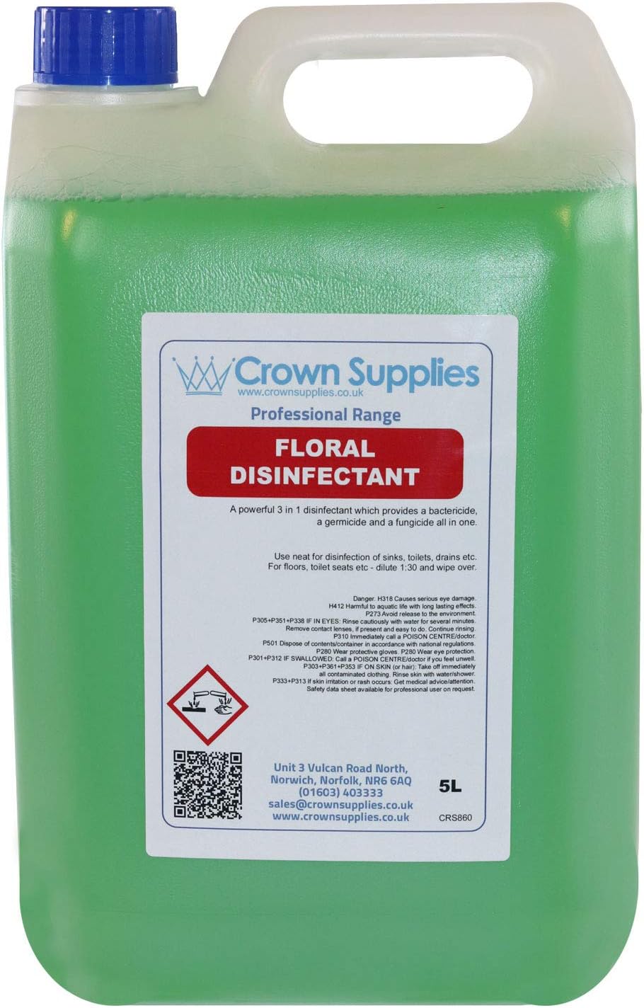 Crown Supplies Professional Disinfectant With Floral Fragrance 5L