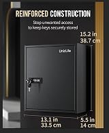 Uniclife 60 Key Cabinet with Combination Lock and Adjustable Racks Black view 2