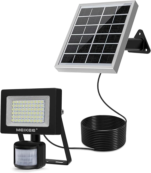 Amazon Meikee ソーラー ガーデンライト 屋外 センサーライト 人感センサー 電気代0円 壁掛け式 埋め込み 2way仕様 60個led 高輝度 何日間でも作動可能 自動点灯 消灯 防犯可能 屋内使用可能 室内 屋外 庭 玄関 駐車場 軒下 庭 柵 ガレージ 4 35mコード 6000k 400lm