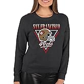 Team Fan Apparel NFL Womens Retro Triangle Slouchy Crewneck, Fleece Pullover Tagless, Long Sleeve Sweatshirt, Football
