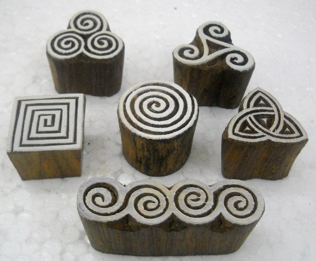 Wholesale Pack of Elegant Designs wooden block stamps/ Tattoo/ Indian Textile Printing Blocks