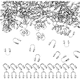 200 Pcs Wire Guards for Jewelry Making, U Shape Cable Protector Stainless Steel Wire Protector 0.7 mm Thread Protectors Loop for Bracelets, Necklaces, Beading, Earring, DIY Craft