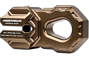 Agency 6 Billet Winch Shackle - Lightweight Aluminum Winch Attachment for Synthetic Line - 19,000 Pound Load Limit - Made in 