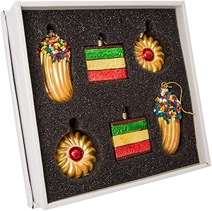 Kurt Adler 2-Inch-3-Inch Noble Gems Glass 6-Piece Cookie Ornament Set