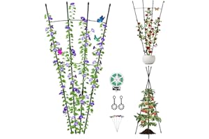 Garden Trellis for Climbing Plants, Deaunbr Plant Support Obelisk Trellis Garden Trellises for Vines, Flowers Stands, Outdoor & Indoor Potted Plants, Rose, Cucumber, Pea, Tomato, Clematis - 1 Pack