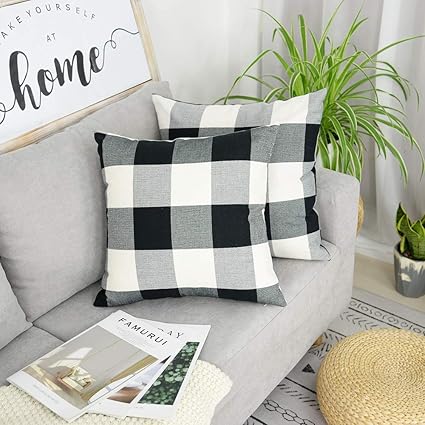 Amazon Com Aeney Farmhouse Decor Black And White Buffalo Check
