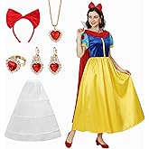 Tinyones Adult Halloween Princess Dress for Women, Cosplay Costume, Includes Necklace