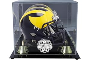 SPORTS MEMORABILIA Michigan Wolverines 2023 College Football Playoff National Champions en Classic Mini Helmet Display Case - College Mini Helmets ''Case Only''