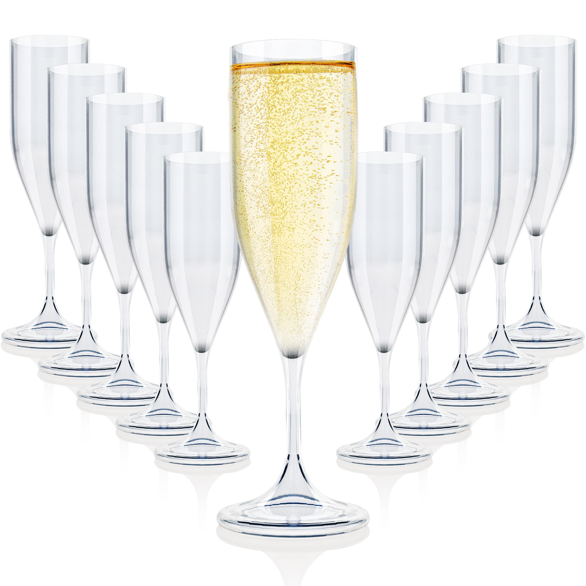 ActivoTex Plastic Champagne Flutes Unbreakable (12, Transparent)