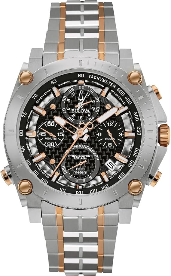 Bulova Men's Designer Chronograph Watch Stainless Steel Bracelet Two